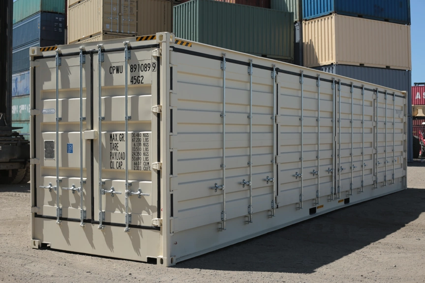 40ft high cube side opening shipping container.